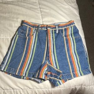 Vintage guess stripe Jean shorts
